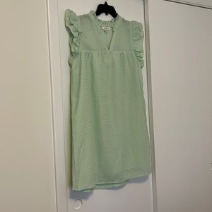 Umgee like green ruffle sleeve mini dress
